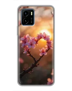 Чохол для Vivo Y15s з картинкою «Рожевий цвіт сердечко на тлі заходу» Чохол для Vivo Y15s з картинкою «Рожевий цвіт сердечко на тлі заходу»