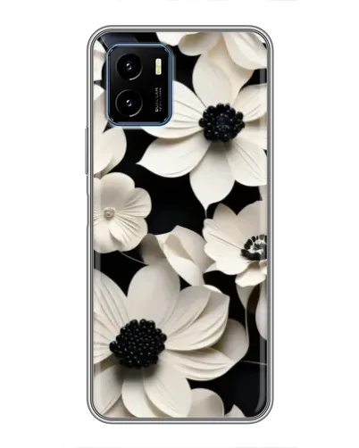 Чехол для Vivo Y15s с картинкой «Объемные белые цветы»