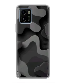 Чехол для Vivo Y15s с картинкой «Темный абстрактный камуфляж» Чехол для Vivo Y15s с картинкой «Темный абстрактный камуфляж»