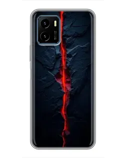 Чехол для Vivo Y15s с картинкой «Kрасная лавовая трещина»