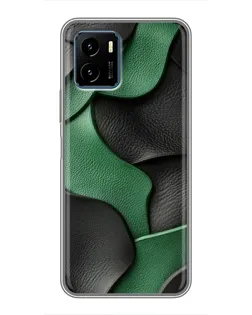 Чехол для Vivo Y15s с картинкой «Зеленые кожаные волны»