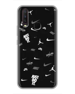 Чехол для Vivo Y17 с картинкой «Nike Black Pattern»