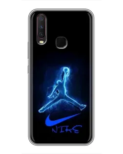 Чехол для Vivo Y17 с картинкой «Jordan Neon Blue»