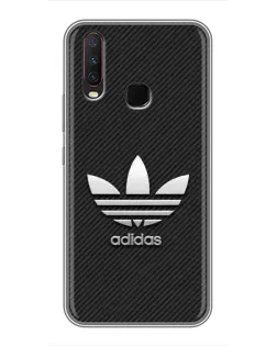Чехол для Vivo Y17 с картинкой «Adidas Карбоновая текстура»