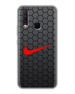 Чехол для Vivo Y17 с картинкой «Nike — карбоновая сетка»