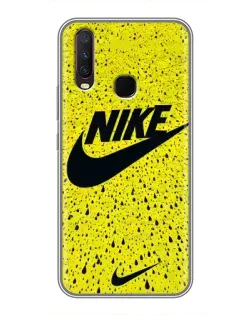 Чехол для Vivo Y17 с картинкой «Желтый текстурный Nike»