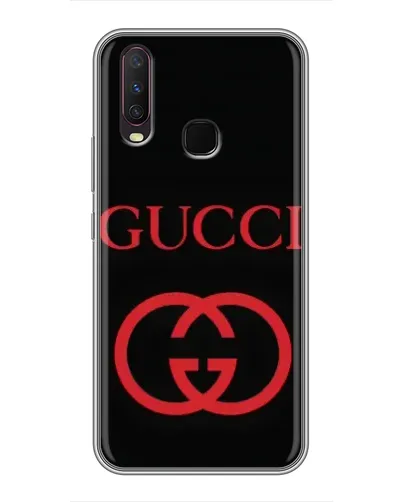 Чехол для Vivo Y17 с картинкой «Gucci — красный логотип»