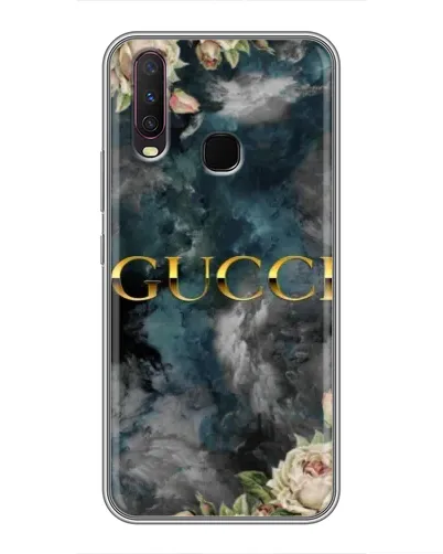 Чехол для Vivo Y17 с картинкой «Абстрактные цветы Gucci»