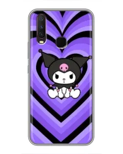Чехол для Vivo Y17 с картинкой «Kuromi и фиолетовые сердца»