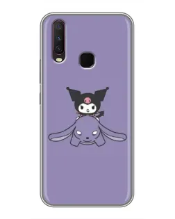 Чехол для Vivo Y17 с картинкой «Kuromi на лиловом фоне»