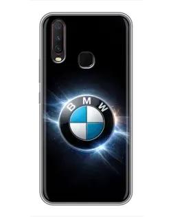 Чехол для Vivo Y17 с картинкой «BMW — неоновое сияние»