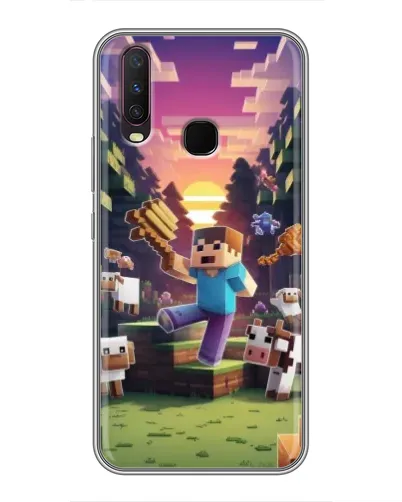 Чехол для Vivo Y17 с картинкой «Стив на ферме»