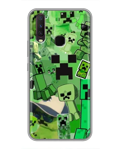 Чехол для Vivo Y17 с картинкой «Криперы Minecraft»