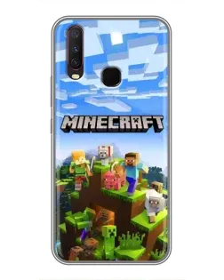 Чехол для Vivo Y17 с картинкой «Minecraft классический мир»