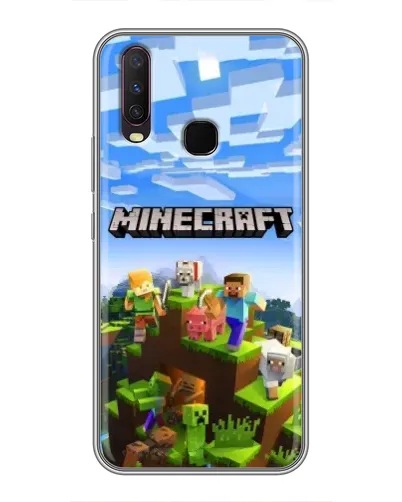 Чехол для Vivo Y17 с картинкой «Minecraft классический мир»