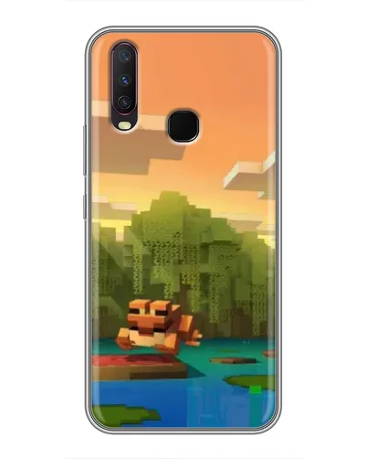 Чехол для Vivo Y17 с картинкой «Майнкрафт закат солнца»