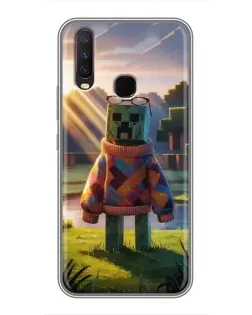 Чехол для Vivo Y17 с картинкой «Крипер в свитере»
