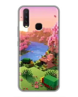 Чехол для Vivo Y17 с картинкой «Розовое дерево Minecraft»