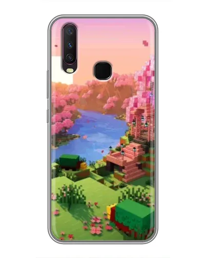 Чехол для Vivo Y17 с картинкой «Розовое дерево Minecraft»