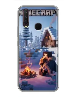 Чехол для Vivo Y17 с картинкой «Зимний Minecraft»