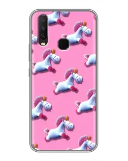 Чехол для Vivo Y17 с картинкой «Единороги на розовом»