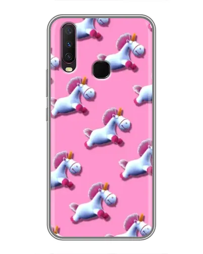 Чехол для Vivo Y17 с картинкой «Единороги на розовом»