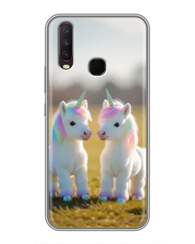 Чехол для Vivo Y17 с картинкой «Пара единорогов»