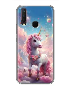 Чехол для Vivo Y17 с картинкой «Единорог среди облаков»