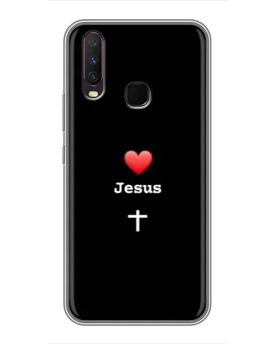Чехол для Vivo Y17 с картинкой «Сердце - Jesus»