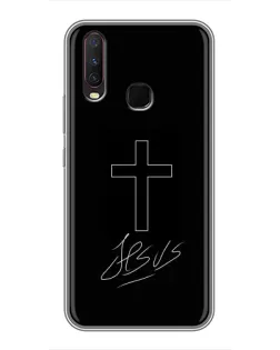 Чехол для Vivo Y17 с картинкой «Графический крест Jesus» Чехол для Vivo Y17 с картинкой «Графический крест Jesus»