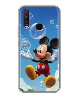 Чехол для Vivo Y17 с картинкой «Mickey и мыльные пузыри»