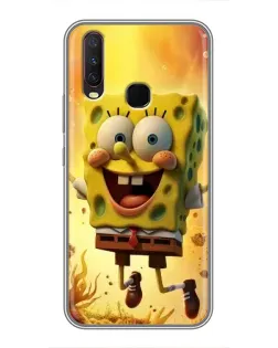 Чехол для Vivo Y17 с картинкой «Губка Боб прыгает»
