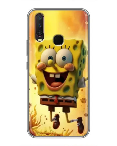 Чехол для Vivo Y17 с картинкой «Губка Боб прыгает»