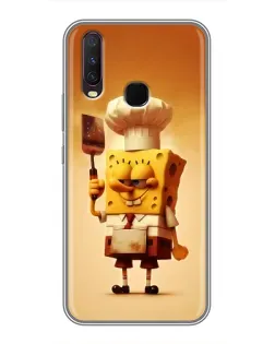 Чехол для Vivo Y17 с картинкой «Губка Боб повар»