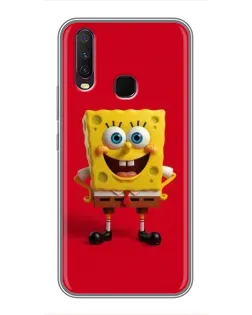 Чехол для Vivo Y17 с картинкой «Спанч Боб на красном»
