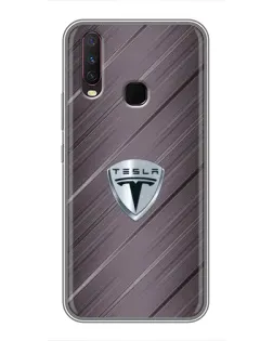 Чехол для Vivo Y17 с картинкой «Металлическая текстура Tesla»