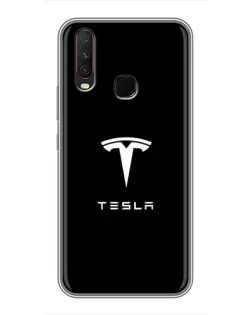 Чехол для Vivo Y17 с картинкой «Tesla White Logo»