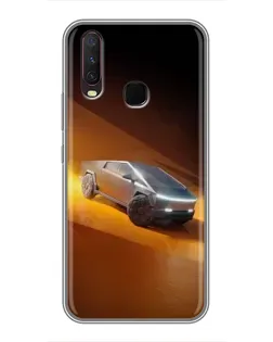 Чехол для Vivo Y17 с картинкой «Cybertruck в пустыне»