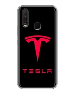 Чехол для Vivo Y17 с картинкой «Tesla Red Logo»