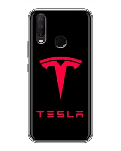 Чехол для Vivo Y17 с картинкой «Tesla Red Logo» Чехол для Vivo Y17 с картинкой «Tesla Red Logo»