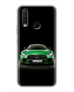 Чехол для Vivo Y17 с картинкой «Mercedes — неоновый лого»