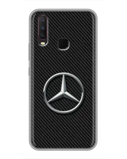 Чехол для Vivo Y17 с картинкой «Карбоновый Mercedes стиль»