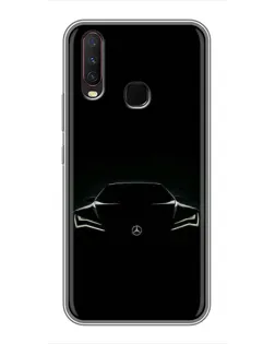 Чехол для Vivo Y17 с картинкой «Mercedes — силуэт авто»