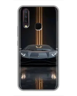 Чехол для Vivo Y17 с картинкой «Lamborghini золотые линии»