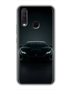 Чехол для Vivo Y17 с картинкой «Черный Lamborghini Aventador»
