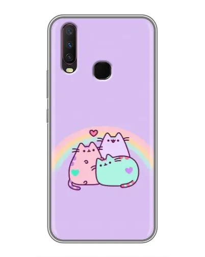 Чехол для Vivo Y17 с картинкой «Радужные Пушины»
