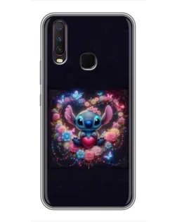 Чехол для Vivo Y17 с картинкой «Stitch в цветах» Чехол для Vivo Y17 с картинкой «Stitch в цветах»