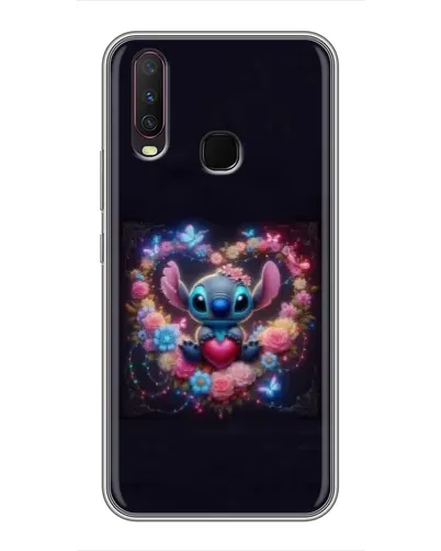 Чехол для Vivo Y17 с картинкой «Stitch в цветах»