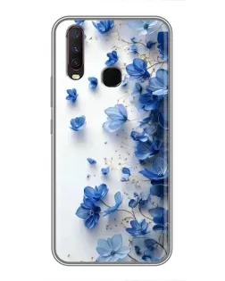 Чехол для Vivo Y17 с картинкой «Голубой цветочный каскад» Чехол для Vivo Y17 с картинкой «Голубой цветочный каскад»