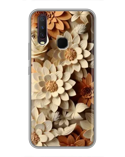 Чехол для Vivo Y17 с картинкой «Бежевый флористический декор» Чехол для Vivo Y17 с картинкой «Бежевый флористический декор»